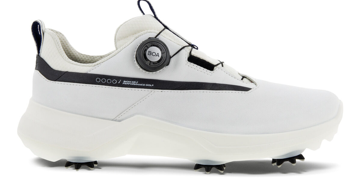 GOLF BIOM G5 BOA Men's Golf Shoe, White/Black, 5 M ECCO Spiked