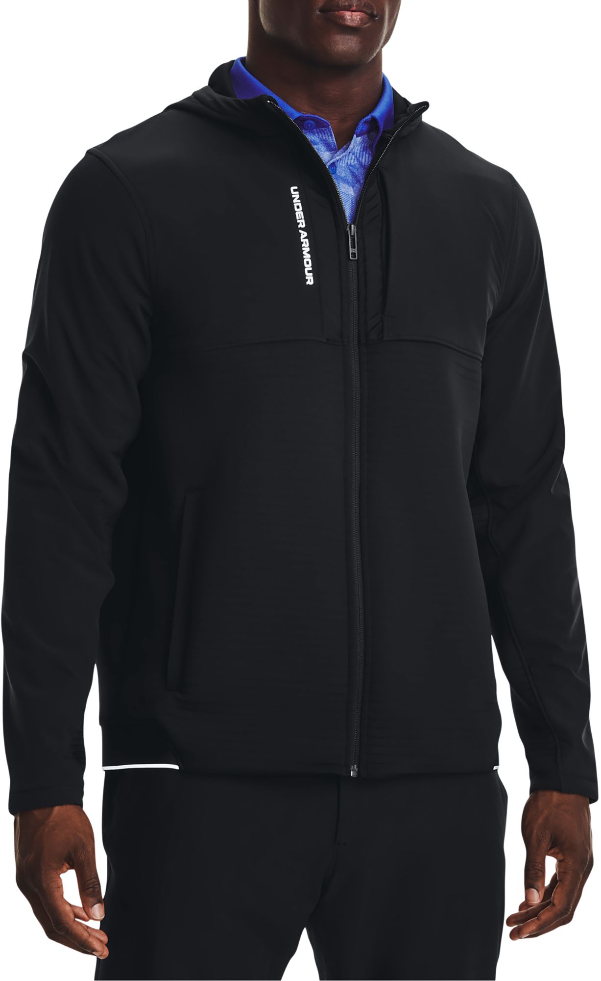 Under Armour Men's Storm Daytona Full Zip Golf Jacket, XL, Black/Black